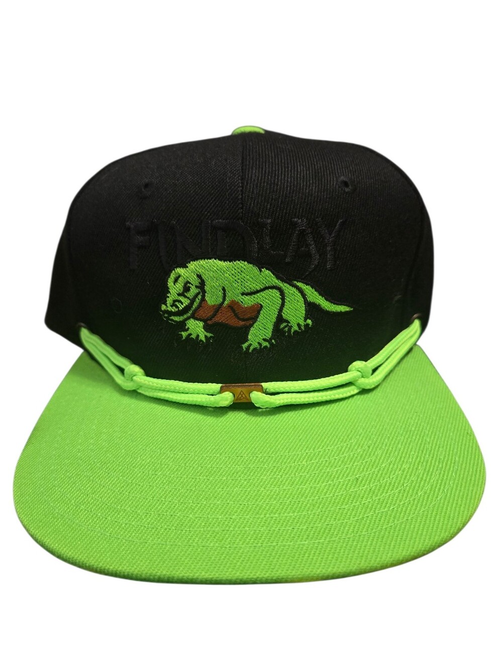 Findlay Neon Green & Black Reptile Snapback Hat